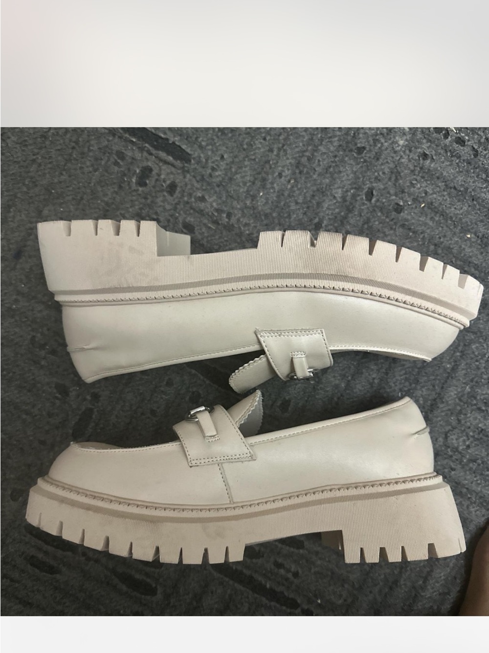 Skechers Cream Chunky Lug Loafers - Slip-On Flats